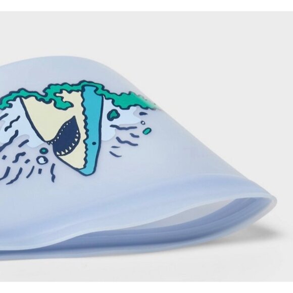 Kids 2 Piece Reuseable Blue Shark Sandwich Lunch Snack Bags BPA Free Cat & Jack - Picture 3 of 7